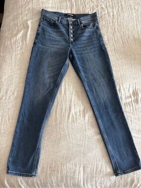 Express Women's Ankle Legging High Rise Blue Jeans with Fleece Lining